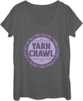 Fifth Sun Yarn Crawl Women's Short Sleeve Tee Shirt, Charcoal, XX-Large T-Shirt | Premium Quality | Best Seller Choice