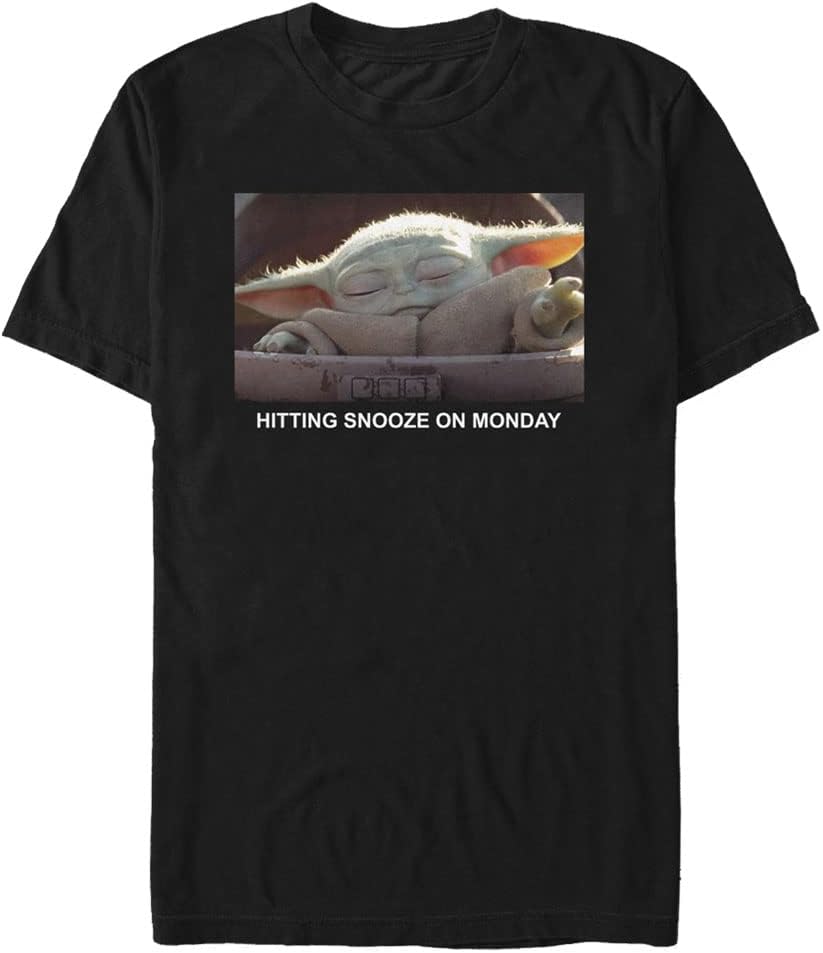 STAR WARS Big & Tall Mandalorian Sleep Meme Men's Tops Short Sleeve Tee Shirt T-Shirt | Premium Quality