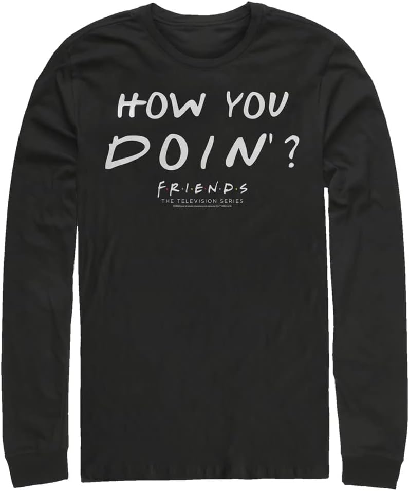 WARNER BROS Friends How You Doin Men's Tops Long Sleeve Tee Shirt T-Shirt | Premium Quality
