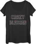 Fifth Sun Crazy Blessed Women's Short Sleeve Tee Shirt T-Shirt | US Viral Style