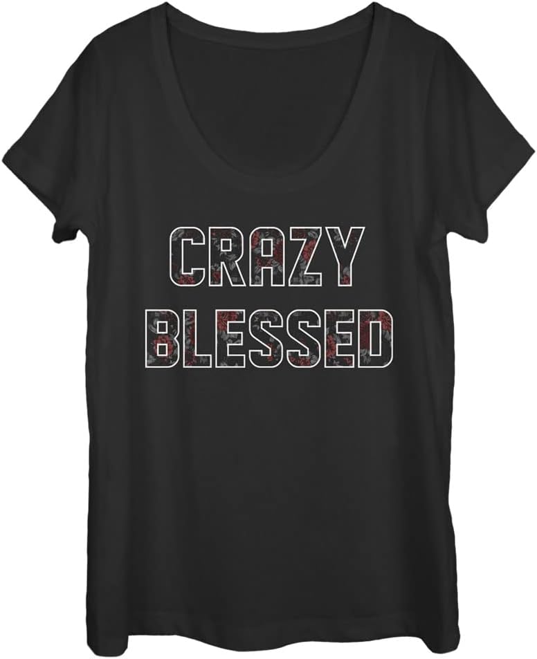 Fifth Sun Crazy Blessed Women's Short Sleeve Tee Shirt T-Shirt | US Viral Style
