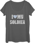 Fifth Sun Heart My Soldier Women's Short Sleeve Tee Shirt T-Shirt | Premium Quality