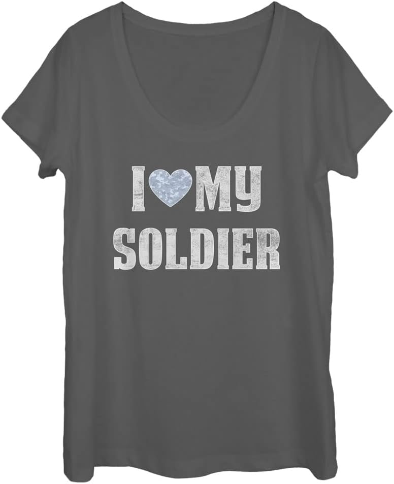 Fifth Sun Heart My Soldier Women's Short Sleeve Tee Shirt T-Shirt | Premium Quality