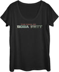 STAR WARS Book Boba Fett Text Logo Women's Short Sleeve Tee Shirt T-Shirt | Aesthetic Streetwear