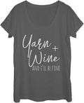 Fifth Sun Yarn and Wine Women's Short Sleeve Tee Shirt T-Shirt | Top Rated | Perfect for Crafters