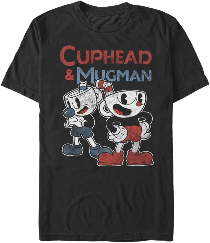 Fifth Sun Big & Tall Cuphead Two Cup Pair Men's Tops Short Sleeve Tee Shirt T-Shirt | Premium Quality
