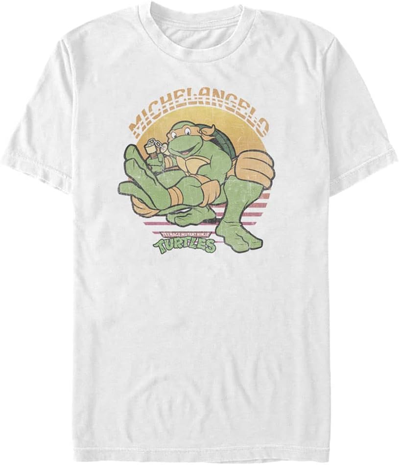 Nickelodeon Big & Tall Teenage Mutant Ninja Turtles Mikey Sun Men's Tops Short Sleeve Tee Shirt T-Shirt | Premium Qua...