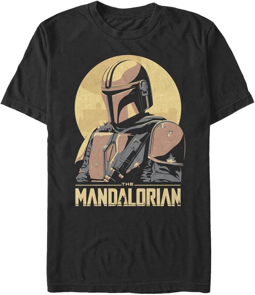 STAR WARS Mandalorian Mando Sunset Frame Men's Tops Short Sleeve Tee Shirt T-Shirt | Trending 2025