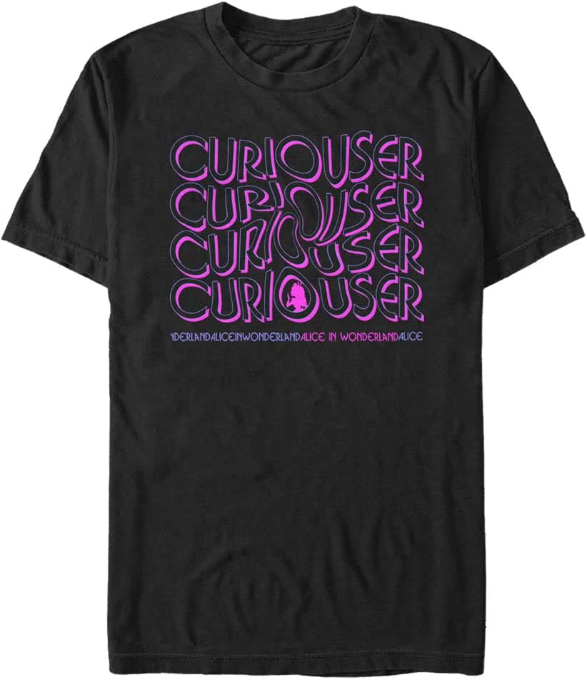 Disney Big & Tall Alice in Wonderland Curiouser Three Men's Tops Short Sleeve Tee Shirt T-Shirt | US Viral Style