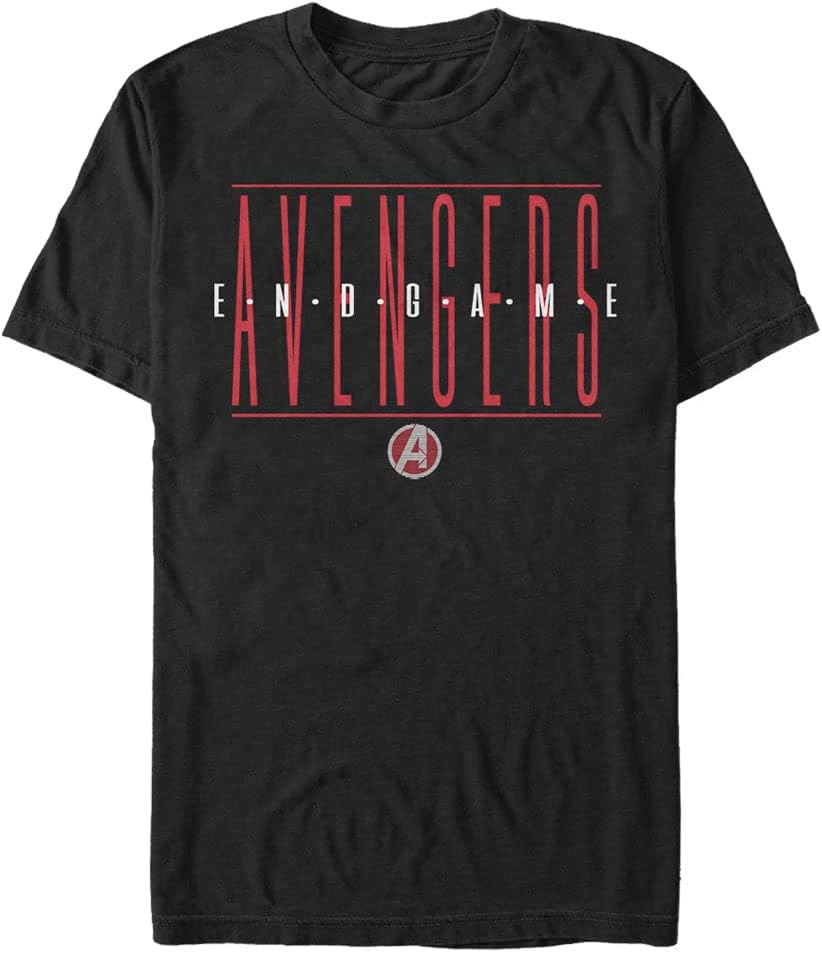 Marvel Big & Tall Strikethrough Text Men's Tops Short Sleeve Tee Shirt, Black, 4X-Large T-Shirt | Premium Quality