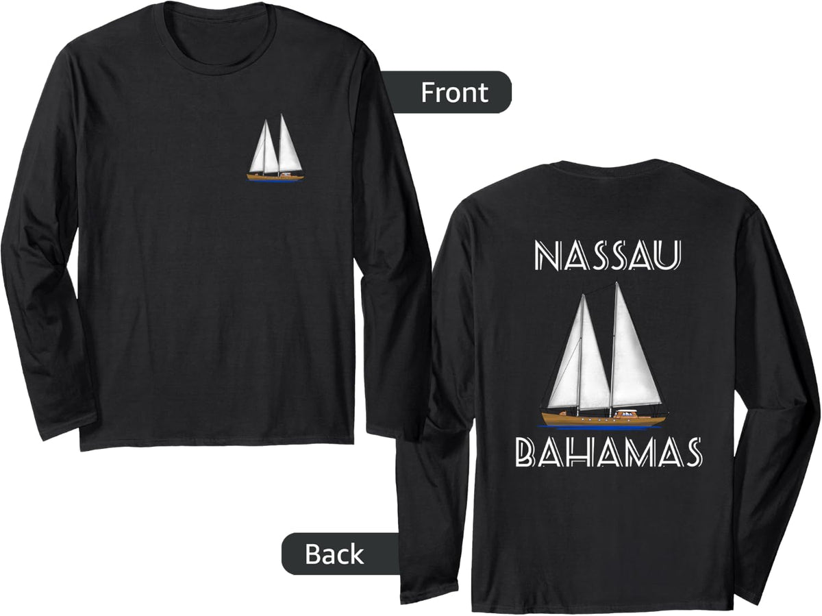 Sailing Nassau Bahamas Boating Sailboat Long Sleeve Long Sleeve T Shirt Trending US Gift Ready