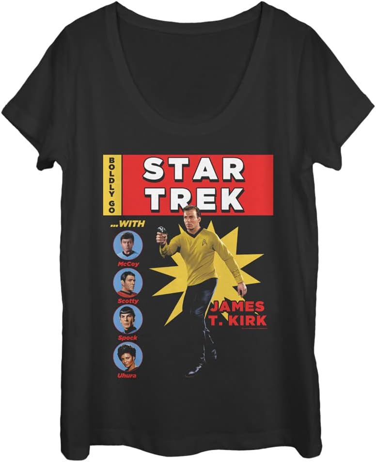 Fifth Sun Original Series Star Trek Comic Women's Short Sleeve Tee Shirt T-Shirt | Best Seller