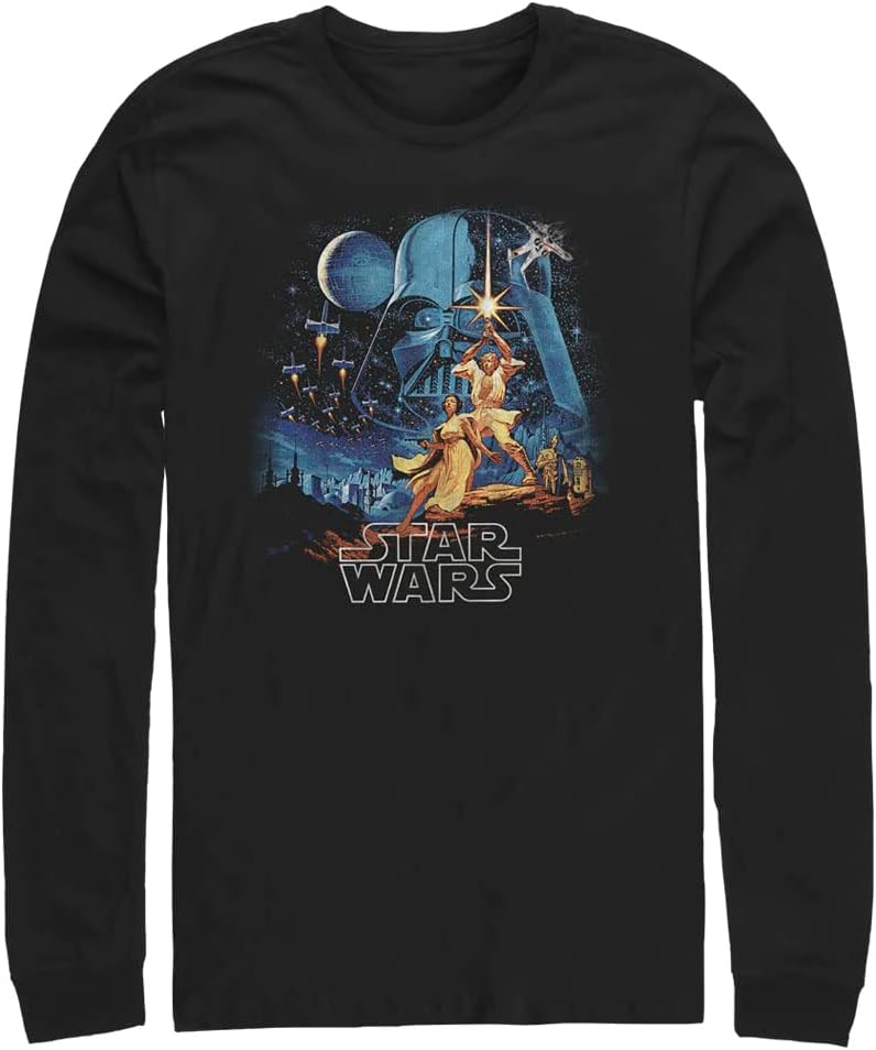 STAR WARS Big & Tall Men's Two Hopes Tops Long Sleeve Tee Shirt T-Shirt | Best Seller