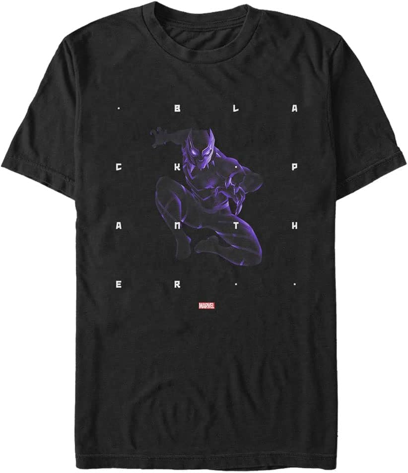 Marvel Big & Tall Classic Panther Shapes Men's Tops Short Sleeve Tee Shirt T-Shirt | Aesthetic Streetwear