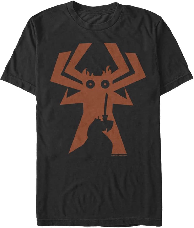 Samurai Jack Men's Big JAKU Silhouette comp T-Shirt, Black, Large Tall T-Shirt | US Viral Style