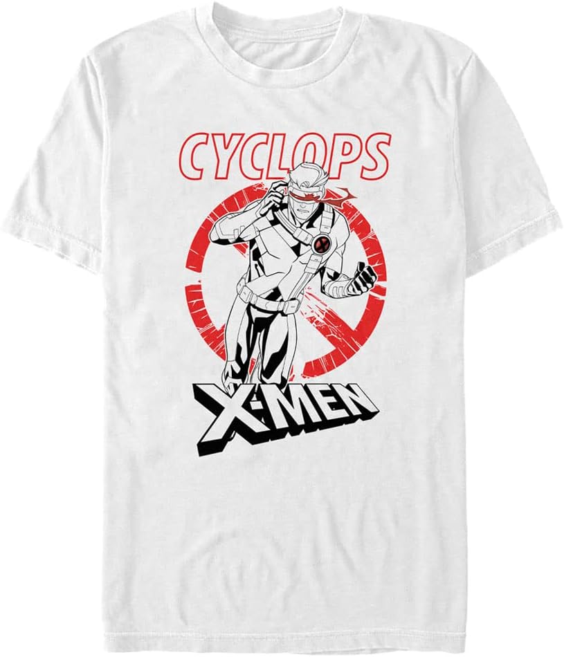 Marvel Big & Tall Classic Cyclops Red White Black Men's Tops Short Sleeve Tee Shirt T-Shirt | Trending 2025