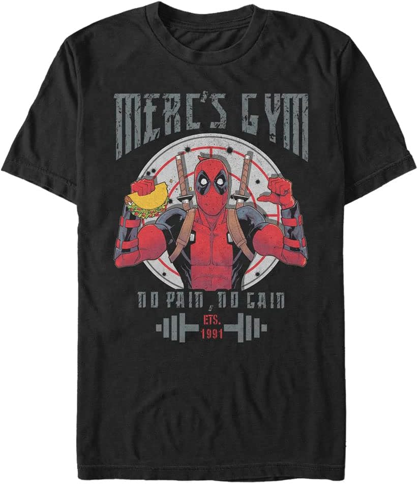 Marvel Classic Deadpools Gym Men's Tops Short Sleeve Tee Shirt T-Shirt | Aesthetic Streetwear