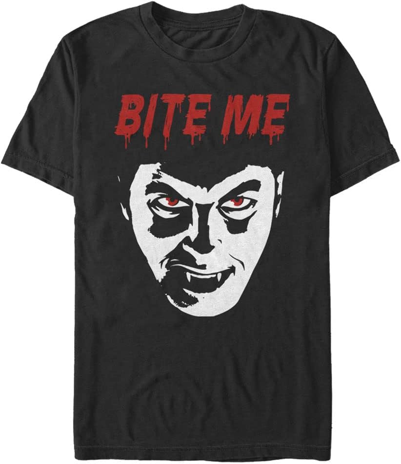 Fifth Sun Big & Tall Universal Monsters Dracula Bite Me Men's Tops Short Sleeve Tee Shirt T-Shirt | Aesthetic Streetwear