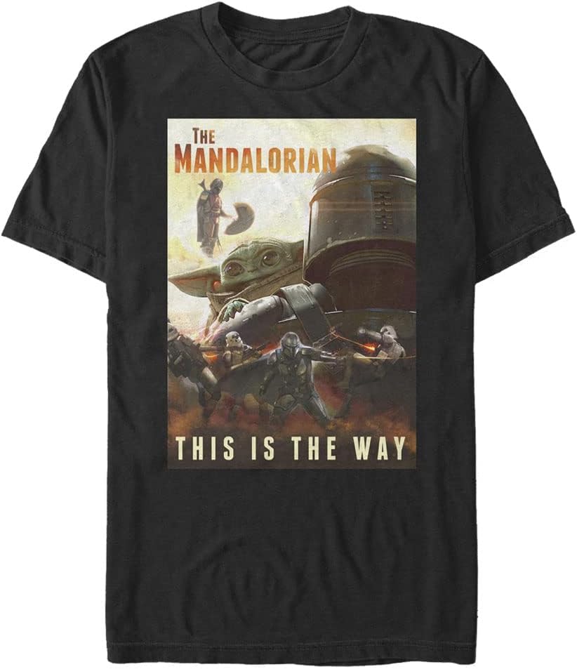 STAR WARS Mandalorian The Way Poster Men's Tops Short Sleeve Tee Shirt T-Shirt | Best Seller