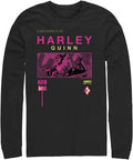 Warner Brothers Batman Harley Info Men's Tops Long Sleeve Tee Shirt Black T-Shirt | US Viral Style