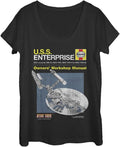 Fifth Sun Star Trek The Original Series USS Enterprise Manual Women's Short Sleeve Tee Shirt T-Shirt | Best Seller