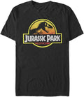 Jurassic Park Outlined Logo Men's Tops Short Sleeve Tee Shirt Black T-Shirt | Premium Quality