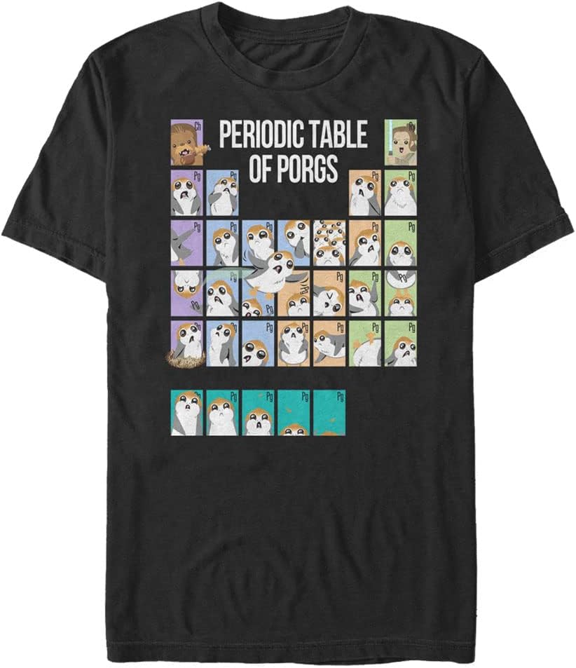 STAR WARS Big & Tall Last Jedi PORG Table Men's Tops Short Sleeve Tee Shirt T-Shirt | Aesthetic Streetwear