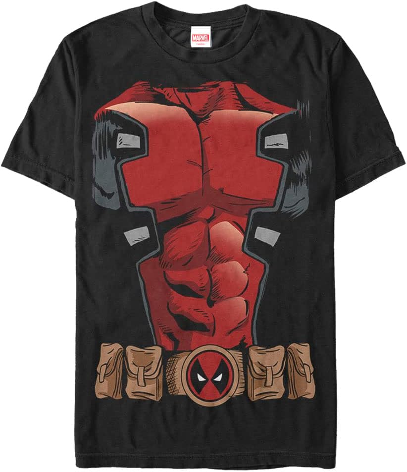 Marvel Classic Deadpool Armor Men's Tops Short Sleeve Tee Shirt T-Shirt | Premium Quality