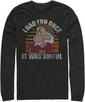 Disney Big & Tall Men's Princesses No Fun Tops Long Sleeve Tee Shirt T-Shirt | Aesthetic Streetwear