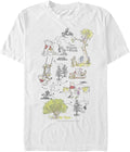 Disney Big Pooh Winnie Map Men's Tops Short Sleeve Tee Shirt, White, 3X-Large Tall T-Shirt | Aesthetic Streetwear