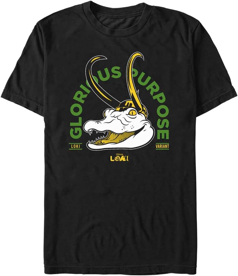 Marvel Big & Tall Gator Loki Glorious Purpose Men's Tops Short Sleeve Tee Shirt, Black, 3X-Large T-Shirt | Best Seller