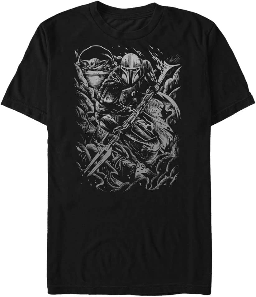 STAR WARS Big & Tall Mandalorian Brawl Men's Tops Short Sleeve Tee Shirt T-Shirt | Premium Quality