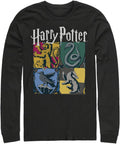 Fifth Sun Big & Tall Men's Harry Potter and The Deathly Hallows All Houses Tops Long Sleeve Tee Shirt T-Shirt | Trend...