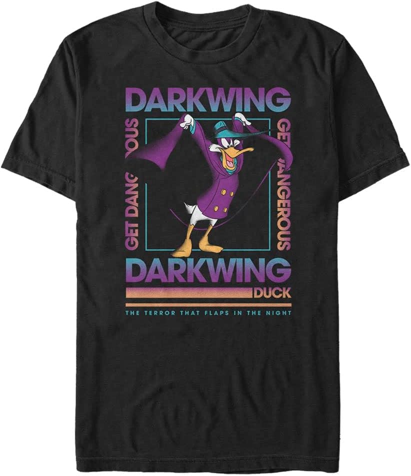 Disney Big & Tall Duck Darkwing Box Men's Tops Short Sleeve Tee Shirt T-Shirt | Aesthetic Streetwear
