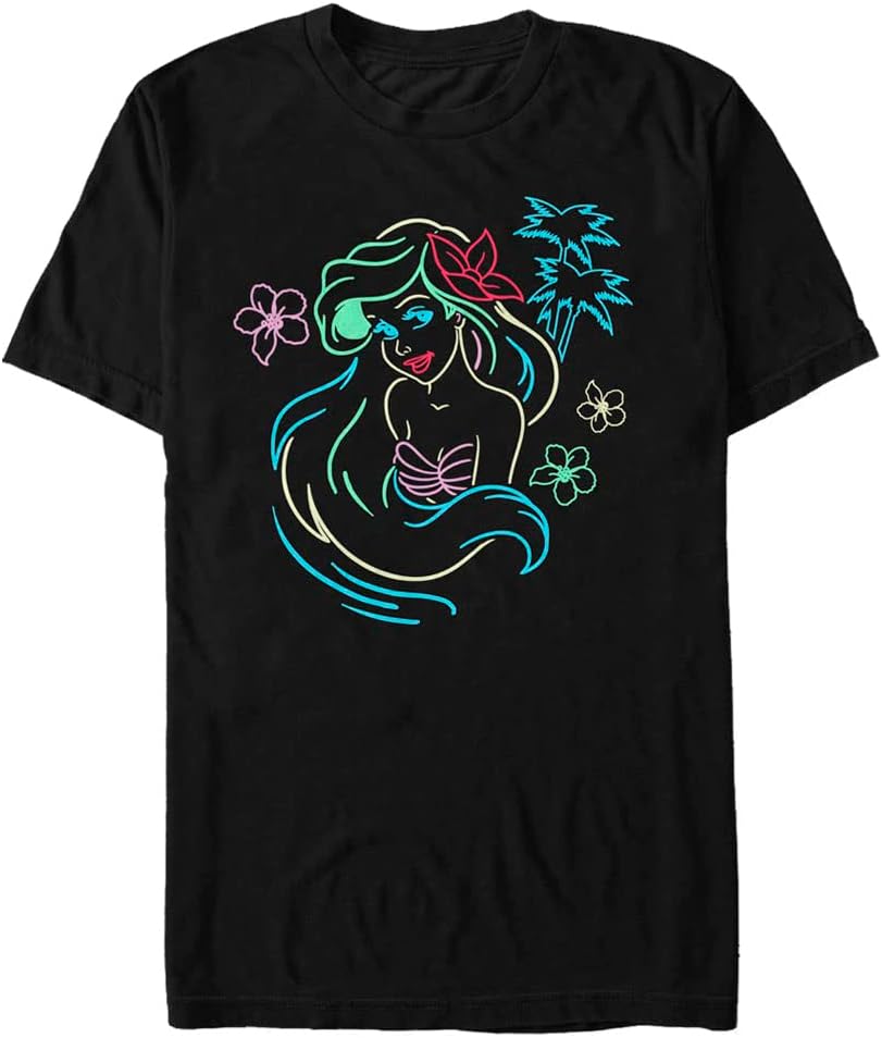 Disney Princesses Ariel Lights Men's Tops Short Sleeve Tee Shirt T-Shirt | US Viral Style