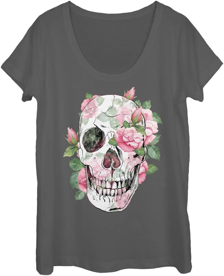 Fifth Sun Flower Bone Women's Short Sleeve Tee Shirt T-Shirt | Best Seller