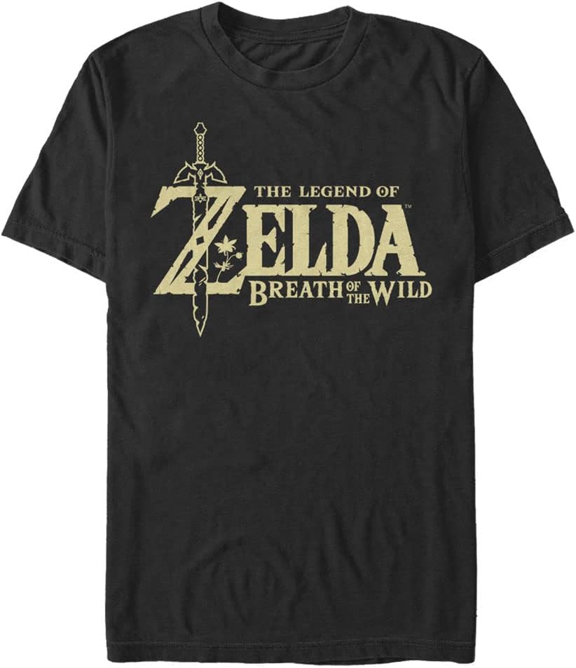 Nintendo Breath of The Wild Logo Men's Tall Tops Short Sleeve Tee Shirt Black T-Shirt | Trending 2025