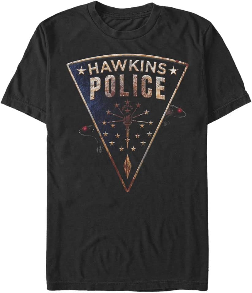 Stranger Things Men's Big & Tall Hawkins Police Rats Apparel | Best Seller