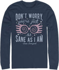 Harry Potter Big & Tall Men's Deathly Hallows Just as Sane as Luna Tops Long Sleeve Tee Shirt T-Shirt | US Viral Style
