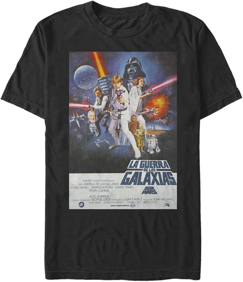 STAR WARS El Poster Men's Tops Short Sleeve Tee Shirt T-Shirt | Premium Quality