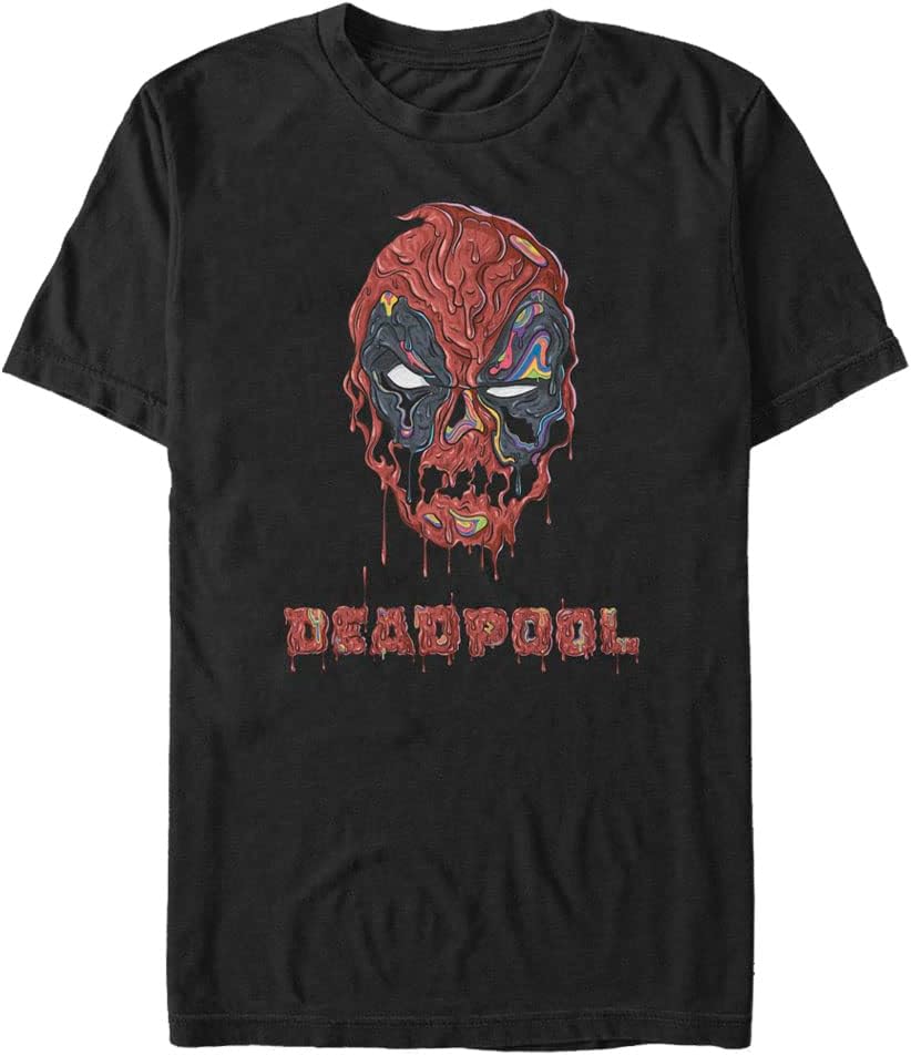 Marvel Big & Tall Melting Deadpool Men's Tops Short Sleeve Tee Shirt T-Shirt | Aesthetic Streetwear
