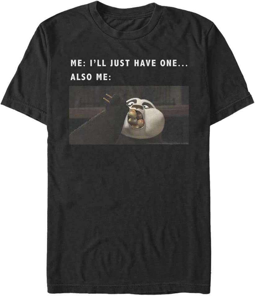 Fifth Sun Big & Tall Kung Fu Panda Hungry Meme Men's Tops Short Sleeve Tee Shirt T-Shirt | Aesthetic Streetwear