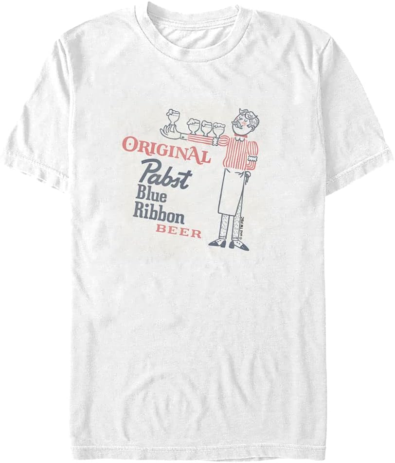 Fifth Sun Pabst PBR Serve Young Men's Short Sleeve Tee Shirt T-Shirt | US Viral Style