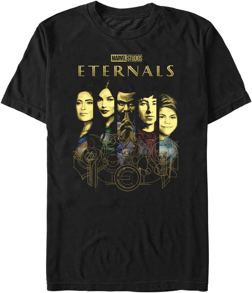 Marvel Big & Tall Eternally Sliced Men's Tops Short Sleeve Tee Shirt, Black, 4X-Large T-Shirt | Premium Quality