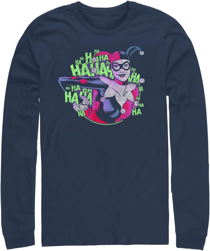 Warner Brothers Batman So Serious HQ Men's Tops Long Sleeve Tee Shirt Navy Blue T-Shirt | Premium Quality