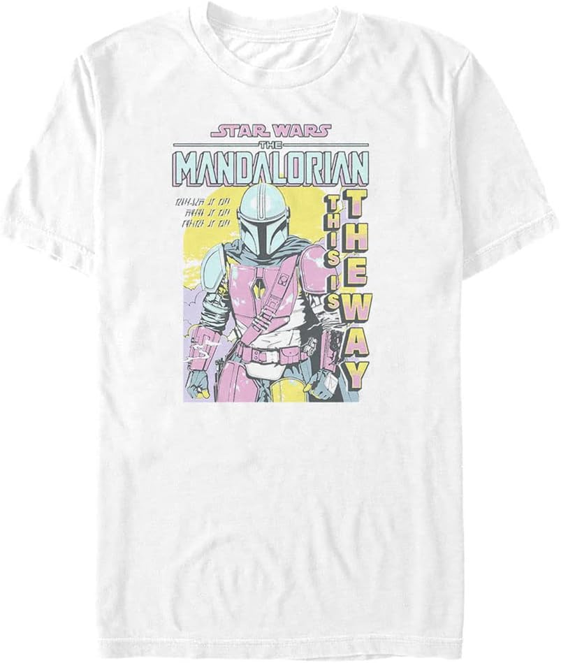 STAR WARS Big & Tall Mandalorian Mando Pop Men's Tops Short Sleeve Tee Shirt T-Shirt | US Viral Style