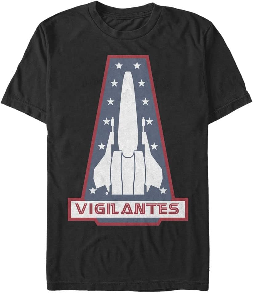 Fifth Sun Big & Tall Battlestar Galactica Vigilantes Badge Men's Tops Short Sleeve Tee Shirt T-Shirt | US Viral Style