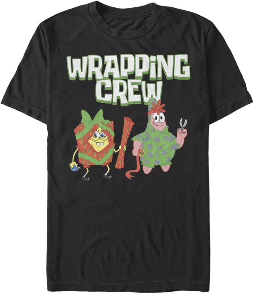 Nickelodeon Big & Tall Spongebob Squarepants Wrapping Crew Men's Tops Short Sleeve Tee Shirt T-Shirt | Aesthetic Stre...