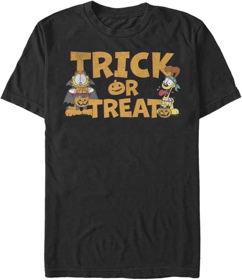 Nickelodeon Big & Tall Garfield Halloween Men's Tops Short Sleeve Tee Shirt T-Shirt | US Viral Style