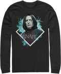 Harry Potter Warner Brothers Snape Face Men's Tops Long Sleeve Tee Shirt Black T-Shirt | Aesthetic Streetwear